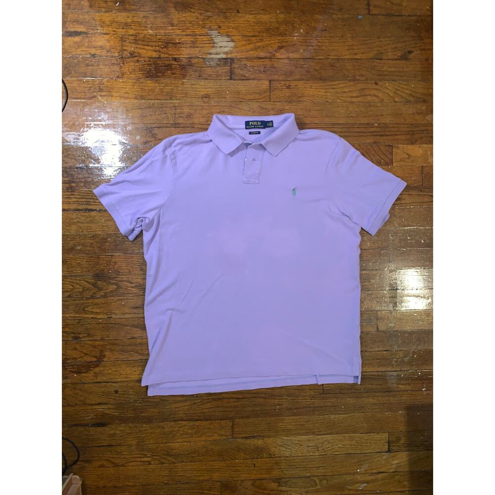 Polo Ralph Lauren Classic Fit Polo Shirt L Purple Silver Pony Preppy Mens Turkey